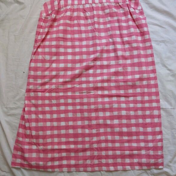 Dreams & Co Pink White Gingham Square Neck Mumu Lounger House Dress Size 1X - Picture 3 of 12